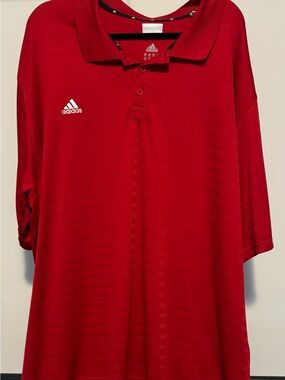 adidas Red Polo Shirt with White Logo